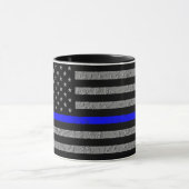 警察応援 THIN BLUE LINE コーヒーマグ マグカップ (中央)