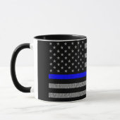 警察応援 THIN BLUE LINE コーヒーマグ マグカップ (左)