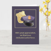 警察感謝していの帽子とバッジに カード (黄色い花)