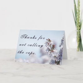 警察感謝していを呼ばないために サンキューカード