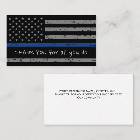 警察感謝の法執行、ありがとう 名刺 (正面/裏面)