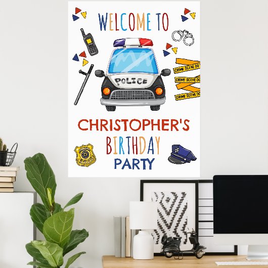 警察招待状誕生会 ポスター (ホームオフィス)