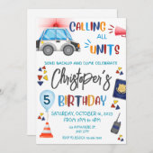 警察招待状誕生会 招待状 (正面/裏面)