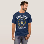 警察探偵将校バッジ制服LEO警官 Tシャツ (正面フル)