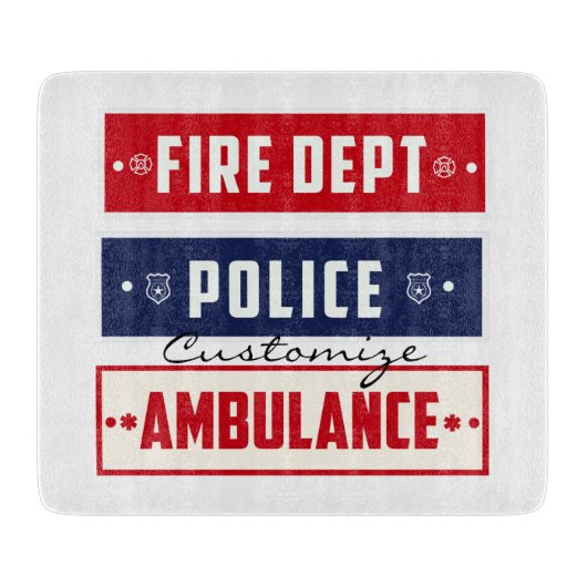 警察救急車Thunder_Coveを消火 カッティングボード (正面)