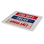 警察救急車Thunder_Coveを消火 カッティングボード (角)