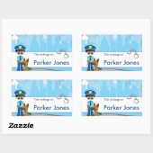 警察新学期パーソナライズされたラベル 長方形シール (シート)