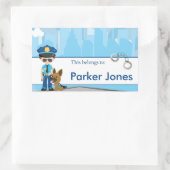 警察新学期パーソナライズされたラベル 長方形シール (バッグ)