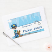 警察新学期パーソナライズされたラベル 長方形シール (封筒)