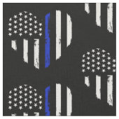 警察旗ハート布 ファブリック (クローズアップ)