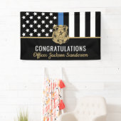 警察旗ブルーラインおめでとう退職パーティー 横断幕 (インサイチュ)