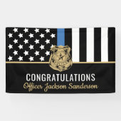 警察旗ブルーラインおめでとう退職パーティー 横断幕 (横)