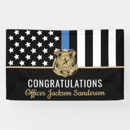 警察旗ブルーラインおめでとう退職パーティー 横断幕