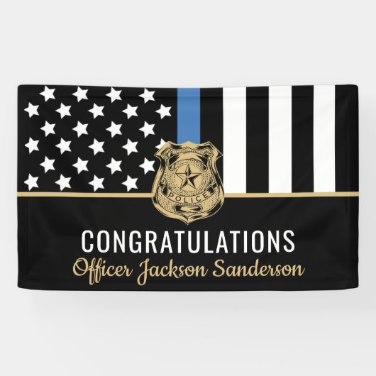 警察旗ブルーラインおめでとう退職パーティー 横断幕 (横)