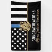 警察旗ブルーラインおめでとう退職パーティー 横断幕 (縦)