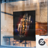 警察旗車デカール ウィンドウサイン (カフェ窓)