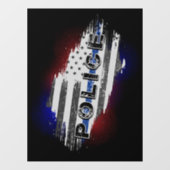 警察旗車デカール ウィンドウサイン (シート)