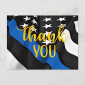 警察旗金ゴールドスクリプト法執行法執行感謝 ポストカード (正面)