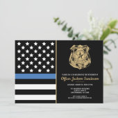 警察旗 法執行機関 引退パーティー 招待状 (スタンド正面)