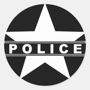 警察星文字部バッジ法の記号 ラウンドシール