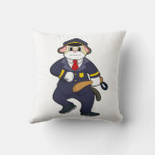警察服を着た警察官としての犬 クッション (裏面)