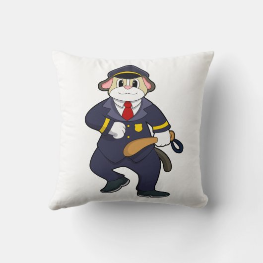 警察服を着た警察官としての犬 クッション (裏面)