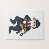 警察服を着た警察官としての犬 ジグソーパズル (横)