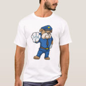 警察服を着た警察官としての犬 Tシャツ (正面)