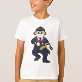警察服を着た警察官としての犬 Tシャツ (正面)