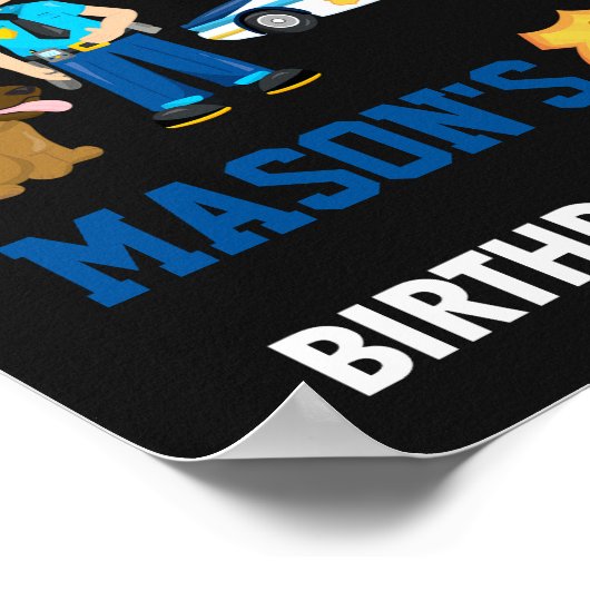 警察歓迎パーティーサイン警察バッジのポスター ポスター (角)