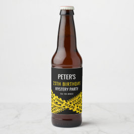 警察殺人ミステリーバースデーパーティーテーマ ビールラベル