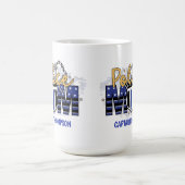 警察母バパーソナライズされたージュシンブルーライン コーヒーマグカップ (中央)