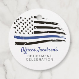 警察水色薄いブルーラインフラッグ退職E フェイバータグ