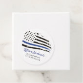 警察水色薄いブルーラインフラッグ退職E フェイバータグ (インサイチュ)