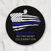 警察水色薄い青い線のフラグ退職 フェイバータグ (裏面)