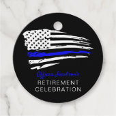 警察水色薄い青い線のフラグ退職 フェイバータグ (正面)