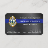 警察法執行のロゴカスタムシルバーブルー 名刺 (正面)