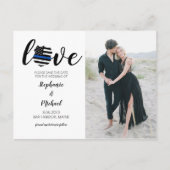 警察法執行写真結婚の救日付 案内ポストカード (正面)