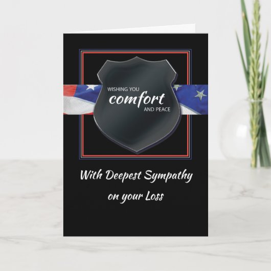 警察法執行悔やみや弔慰ブラックバッジ カード (正面)