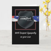 警察法執行悔やみや弔慰ブラックバッジ カード (黄色い花)