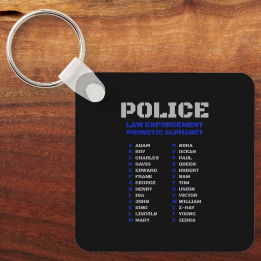 警察法執行発音文字 キーホルダー (正面)