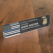 警察法執行薄青い線警察署 デスクネームプレート (側面)