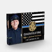 警察法執行退職ブルーライン写真 フォトブロック (左)