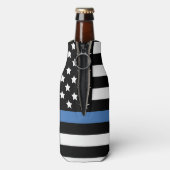 警察法執行退職細い青い線 ボトルクーラー (ボトル裏面)