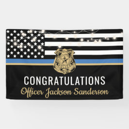 警察法執行退職細い青い線 横断幕