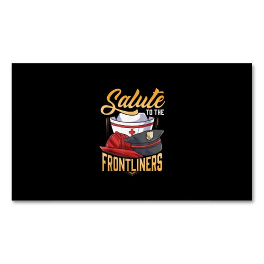 警察消防おもしろい員フロントライナーナース贈答品 マグネット名刺 (正面)