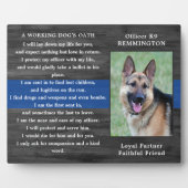 警察犬の宣誓オフィサーハンドラーポリスK9写真 フォトプラーク (正面)