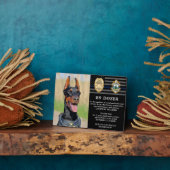 警察犬の引退シンブルーラインK9写真 フォトプラーク (側面)