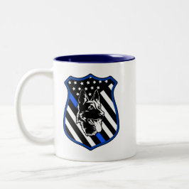 警察犬バッジ旗マグカップ ツートーンマグカップ