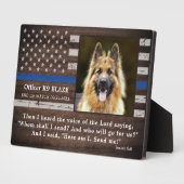 警察犬メモリアル　殉職警察犬　警察K9 フォトプラーク (側面)